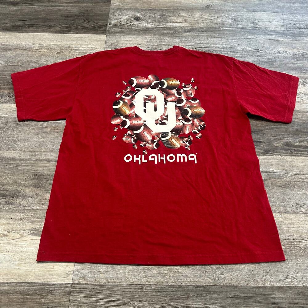 Vintage Starter Oklahoma Sooners Red L Short Sleeve Football T-Shirt‎ 90s y2k